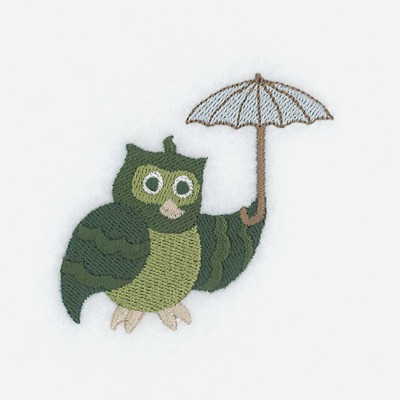 Small  Owl & Umbrella Machine Embroidery Design