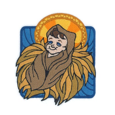 Stained Glass Baby Jesus Machine Embroidery Design