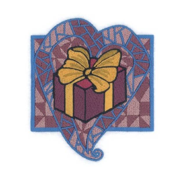 Picture of Stained Glass Gift Box Machine Embroidery Design