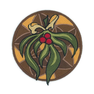 Stained Glass Mistletoe Machine Embroidery Design