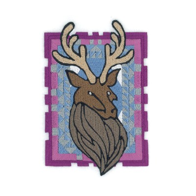 Stained Glass Reindeer Machine Embroidery Design