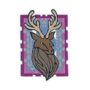 Picture of Stained Glass Reindeer Machine Embroidery Design