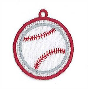 Picture of Baseball Or Softball Charm Machine Embroidery Design