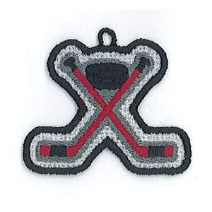 Picture of Hockey Sticks Charm Machine Embroidery Design