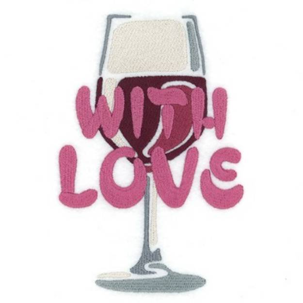 Picture of With Love Wine Tote Machine Embroidery Design