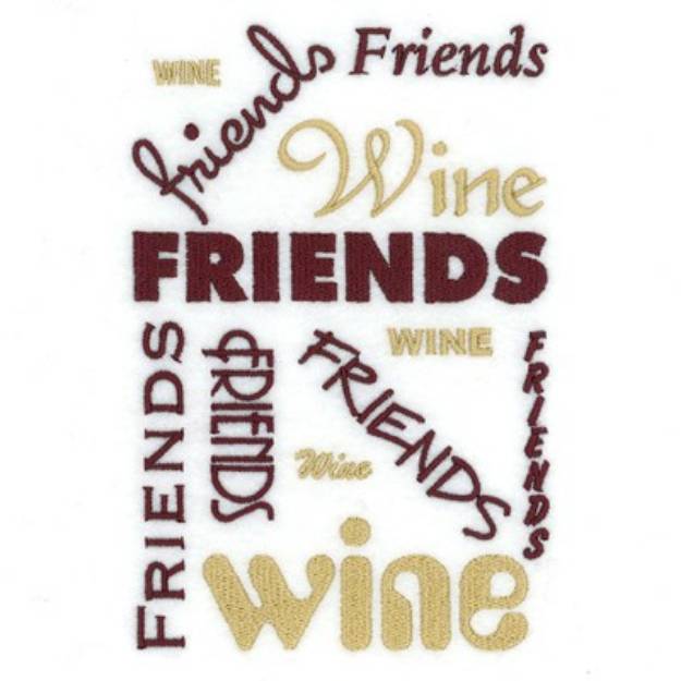 Picture of Wine Friends Tote Machine Embroidery Design