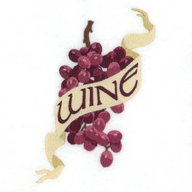 Picture of Wine Banner Tote Machine Embroidery Design