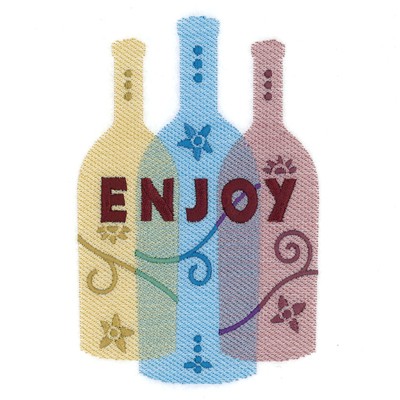 Enjoy Wine Tote Machine Embroidery Design