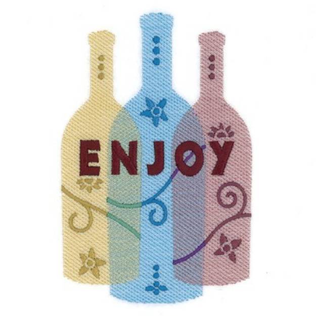 Picture of Enjoy Wine Tote Machine Embroidery Design