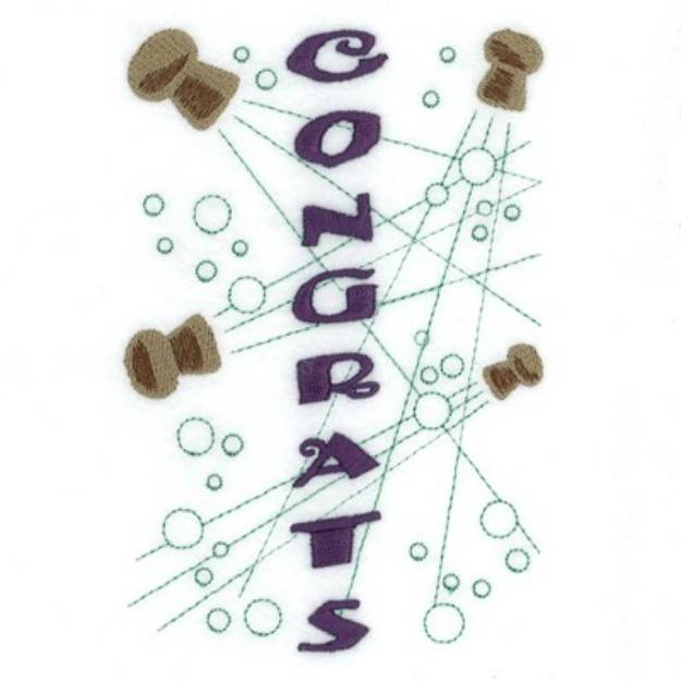 Picture of Congrats Wine Tote Machine Embroidery Design