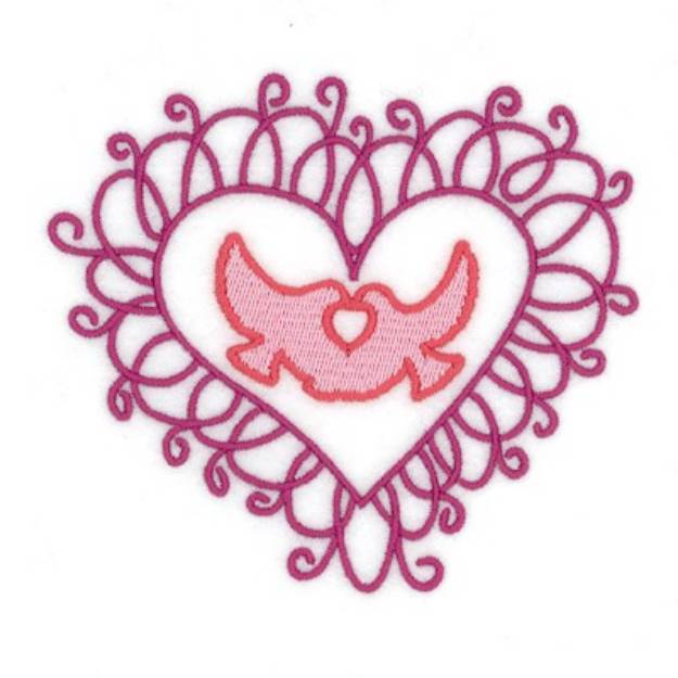 Picture of Love Doves Machine Embroidery Design
