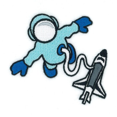 Floating Astronaut Machine Embroidery Design