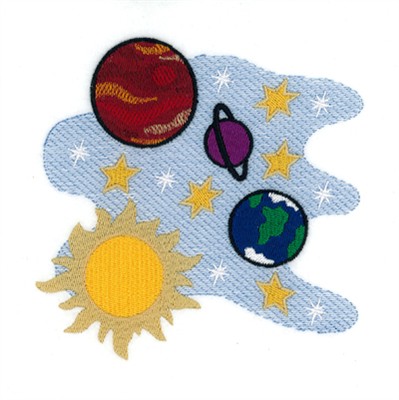 Solar System Machine Embroidery Design