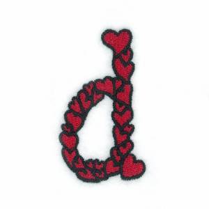 Picture of Hearts Lower Case D Machine Embroidery Design