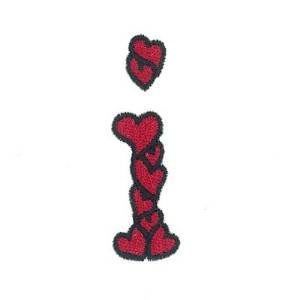 Picture of Hearts Lower Case I Machine Embroidery Design