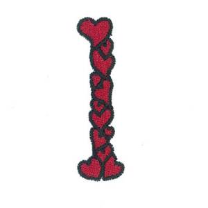 Picture of Hearts Lower Case L Machine Embroidery Design
