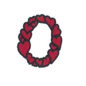 Picture of Hearts Lower Case O Machine Embroidery Design
