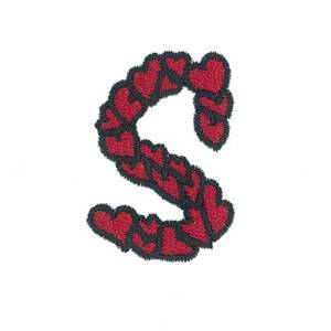 Picture of Hearts Lower Case S Machine Embroidery Design