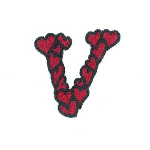 Picture of Hearts Lower Case V Machine Embroidery Design
