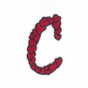 Picture of Hearts Upper Case C Machine Embroidery Design