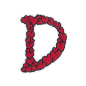 Picture of Hearts Upper Case D Machine Embroidery Design