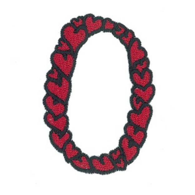 Picture of Hearts Number 0 Machine Embroidery Design