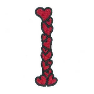 Picture of Hearts Number 1 Machine Embroidery Design