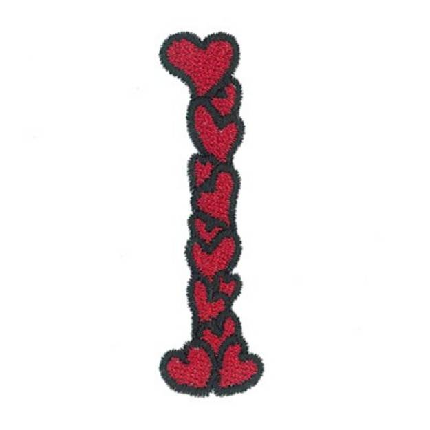 Picture of Hearts Number 1 Machine Embroidery Design