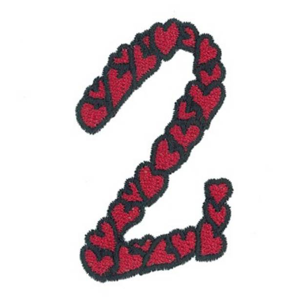 Picture of Hearts Number 2 Machine Embroidery Design