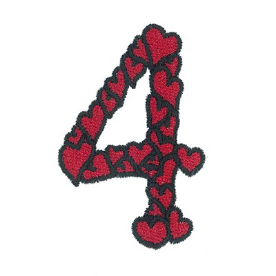 Hearts Number 4 Machine Embroidery Design