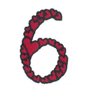 Picture of Hearts Number 6 Machine Embroidery Design
