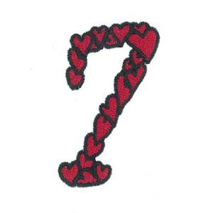 Picture of Hearts Number 7 Machine Embroidery Design