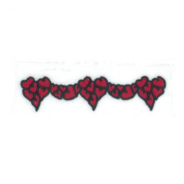 Picture of Hearts Font Swag Accent Machine Embroidery Design