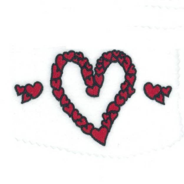 Picture of Hearts Font Large Heart Machine Embroidery Design