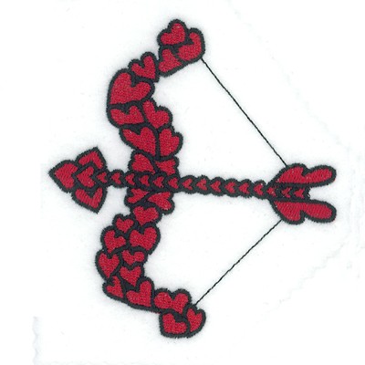 Hearts Font Bow & Arrow Machine Embroidery Design