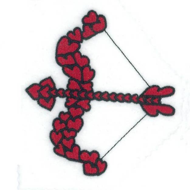 Picture of Hearts Font Bow & Arrow Machine Embroidery Design