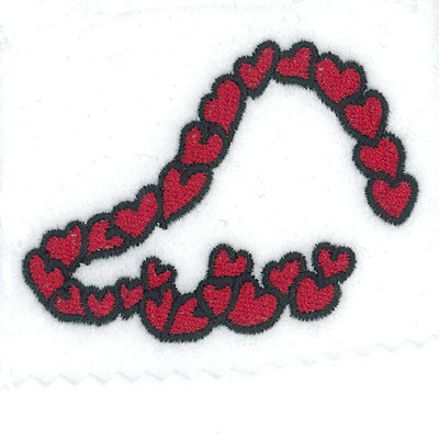 Hearts Font Left Wing Machine Embroidery Design