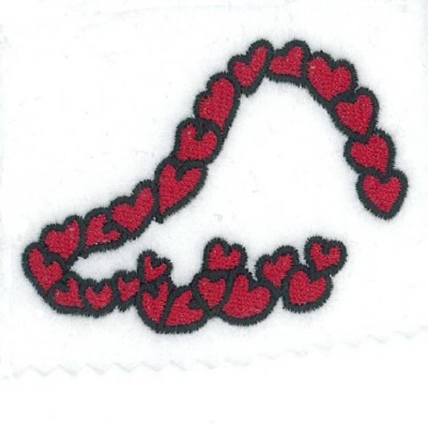 Picture of Hearts Font Left Wing Machine Embroidery Design