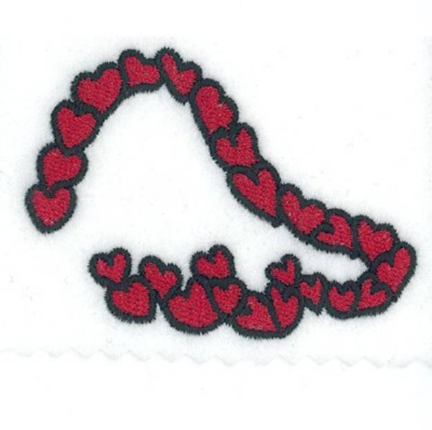 Picture of Hearts Font Right Wing Machine Embroidery Design