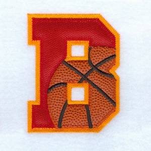 Picture of B Basketball Applique Machine Embroidery Design
