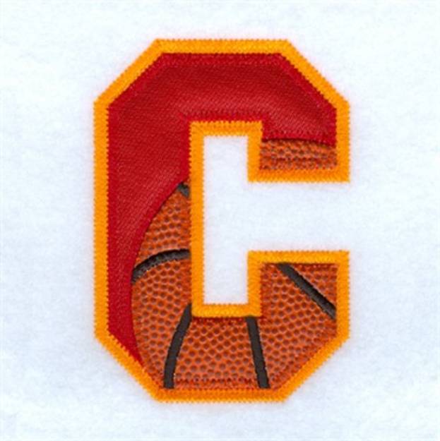 Picture of C Basketball Applique Machine Embroidery Design