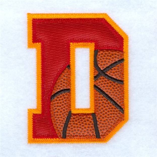 Picture of D Basketball Applique Machine Embroidery Design