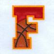 Picture of F Basketball Applique Machine Embroidery Design