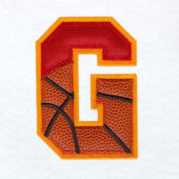 Picture of G Basketball Applique Machine Embroidery Design