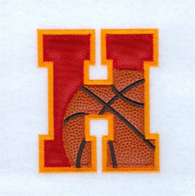 Picture of H Basketball Applique Machine Embroidery Design