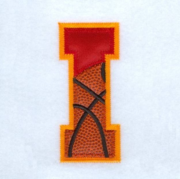 Picture of I Basketball Applique Machine Embroidery Design