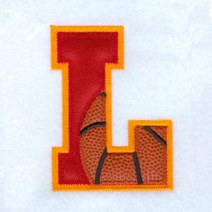 Picture of L Basketball Applique Machine Embroidery Design
