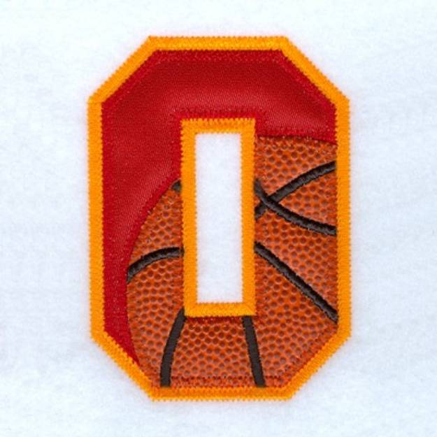Picture of O Basketball Applique Machine Embroidery Design