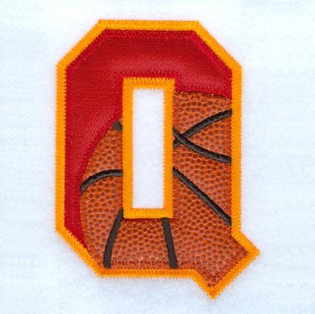Picture of Q Basketball Applique Machine Embroidery Design