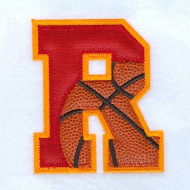 Picture of R Basketball Applique Machine Embroidery Design